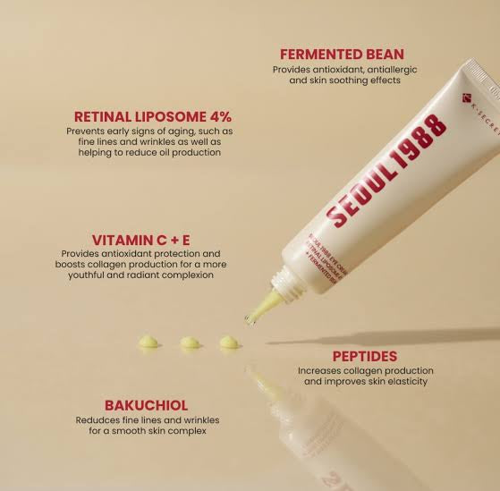 K-SECRET | SEOUL 1988 Eye Cream : Retinal Liposome 4% + Fermented Bean 30ml