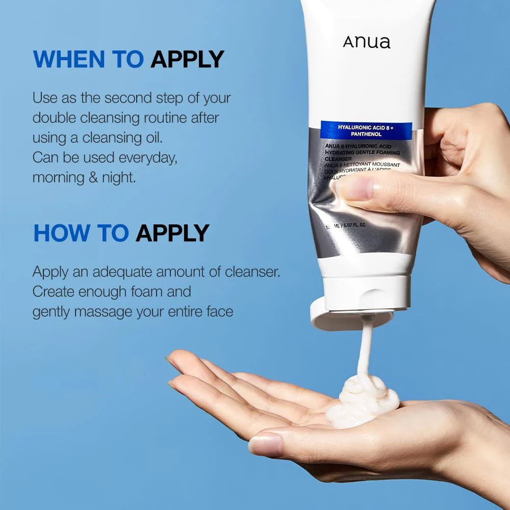 ANUA 8 HYALURONIC ACID HYDRATING GENTLE FOAMING CLEANSER
