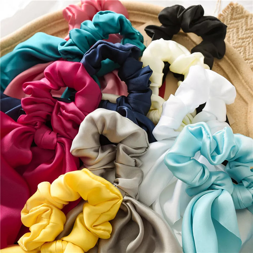Silk Scarf Scrunchies (SET OF THREE)