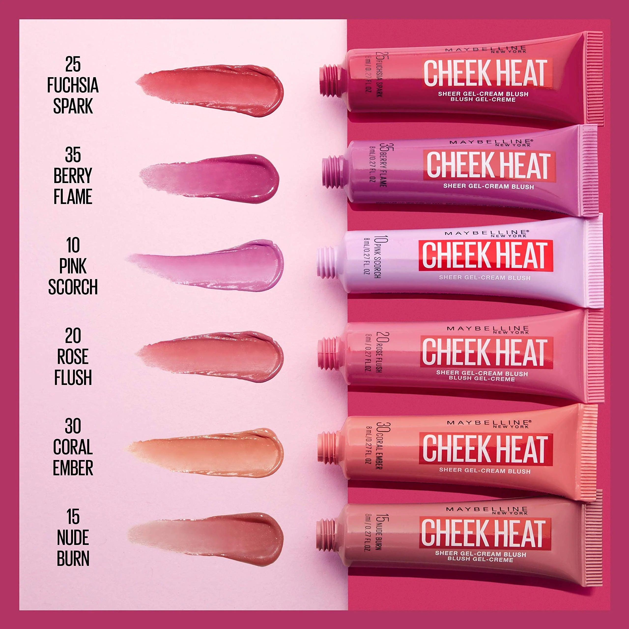 Maybelline Cheek Heat Blush 4pcs Shades