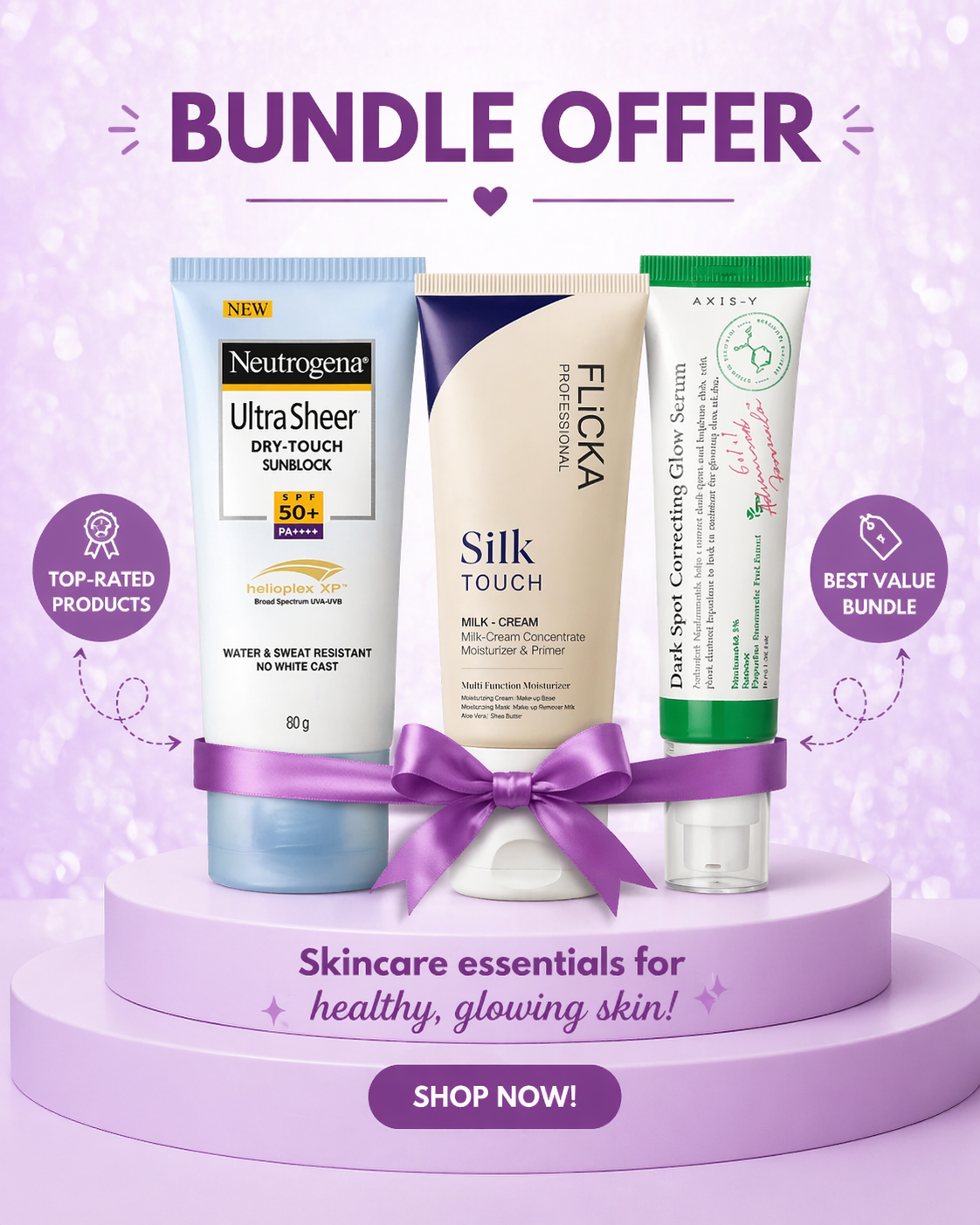 Neutrogena + Flicka + AxisY ( Pack of 3 )
