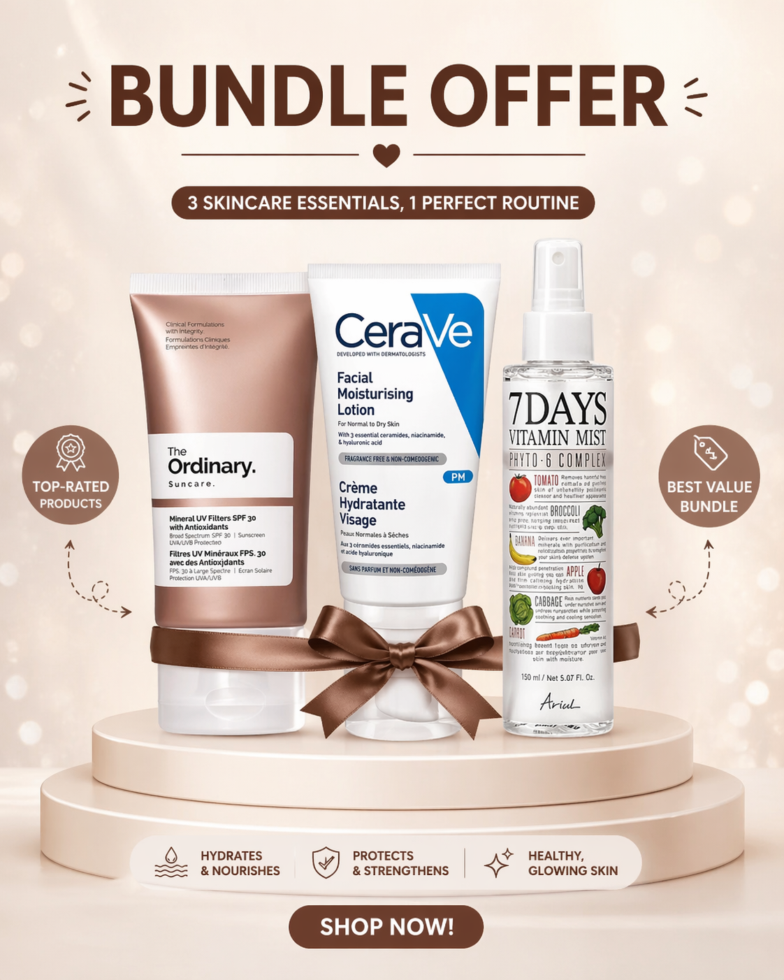 Ordinary + CeraVe + Ariul (Pack of 3)
