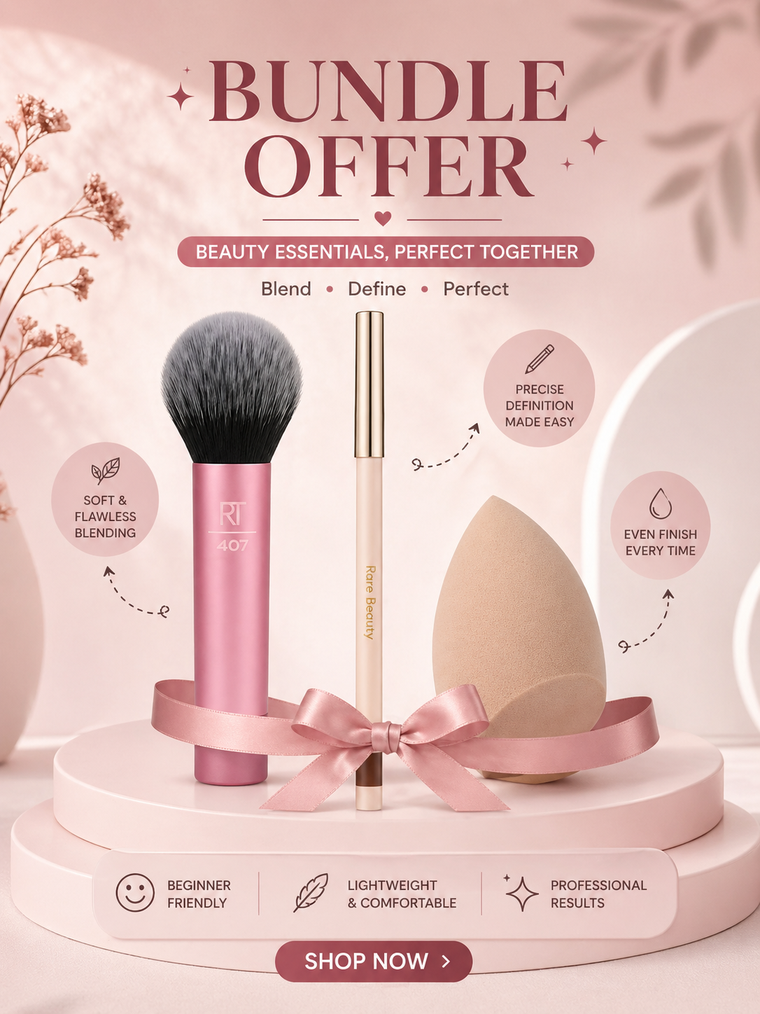 Lip liner + Brush + Sponge