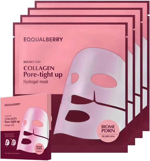Eqqualberry Collagen Pore-Tight Up Hydrogel Mask Box (4 Sheets)