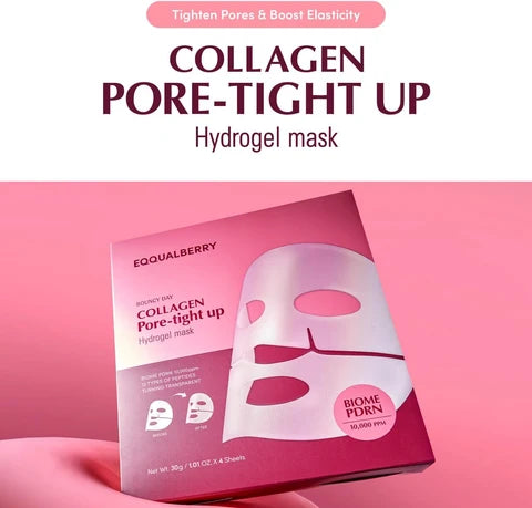 Eqqualberry Collagen Pore-Tight Up Hydrogel Mask Box (4 Sheets)